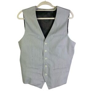 EXPRESS Light Gray Pinstripe Single-Breasted‎ Suit Vest